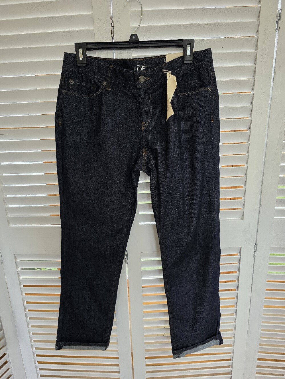 LOFT Women's Dark Wash Curvy Straight Leg Jeans Size 6P